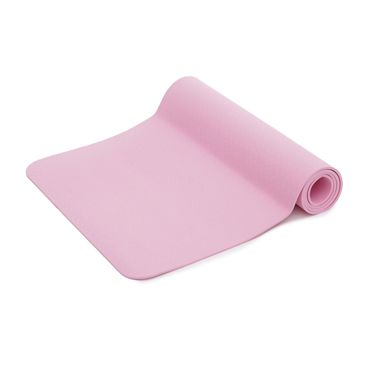 Коврик для фитнеса и йоги SportVida TPE SV-EZ0060 183x61x1 см Pink (25551436)