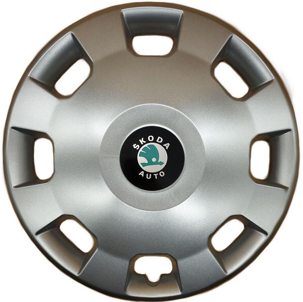 Колпаки R14 Skoda зеленая 207 SJS 4 шт. Серебряный (2654555903)