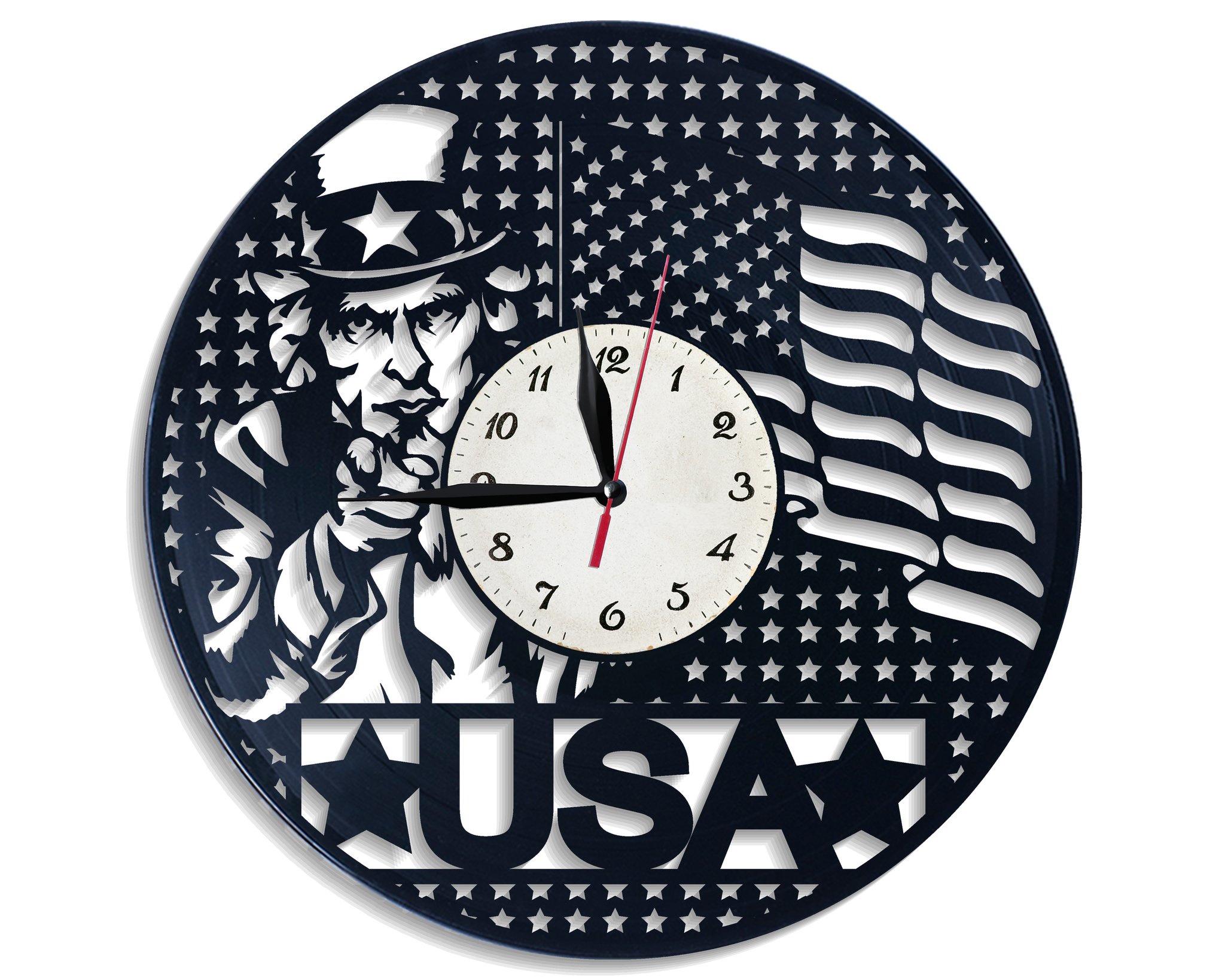 Часы настенные Дядя Сэм 2879 из виниловой пластинки