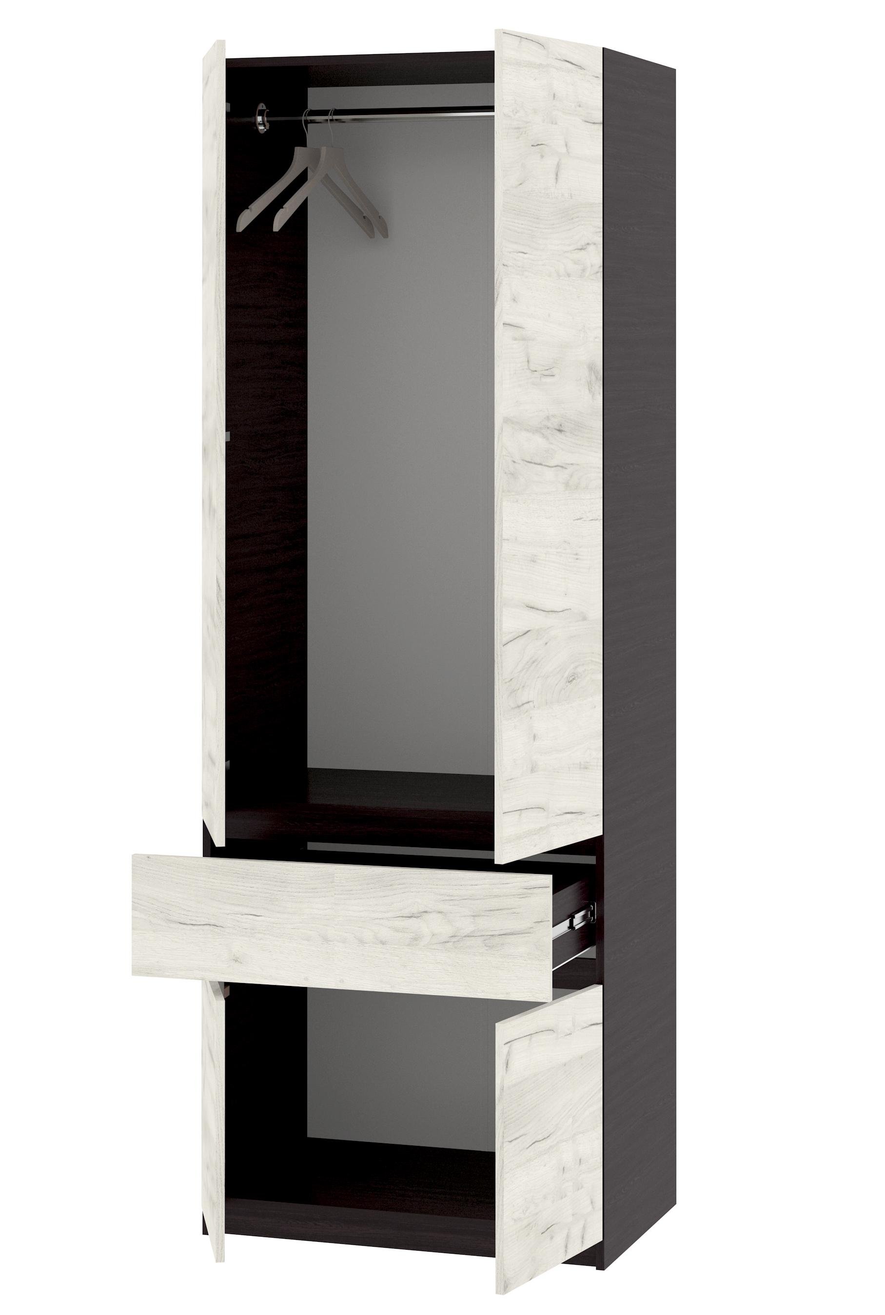 Шкаф Мастер Форм Брайт 80х52х200 см Венге магия/Дуб крафт белый (08057) - фото 2 Шкаф Мастер Форм Брайт 80х52х200 см Венге магия/Дуб крафт белый (08057) - фото 2