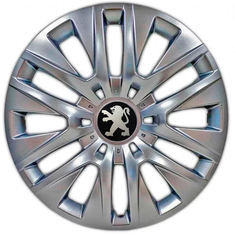 Колпаки SJS R16 с логотипом Peugeot 429 4 шт. Серебристый (2654555449)