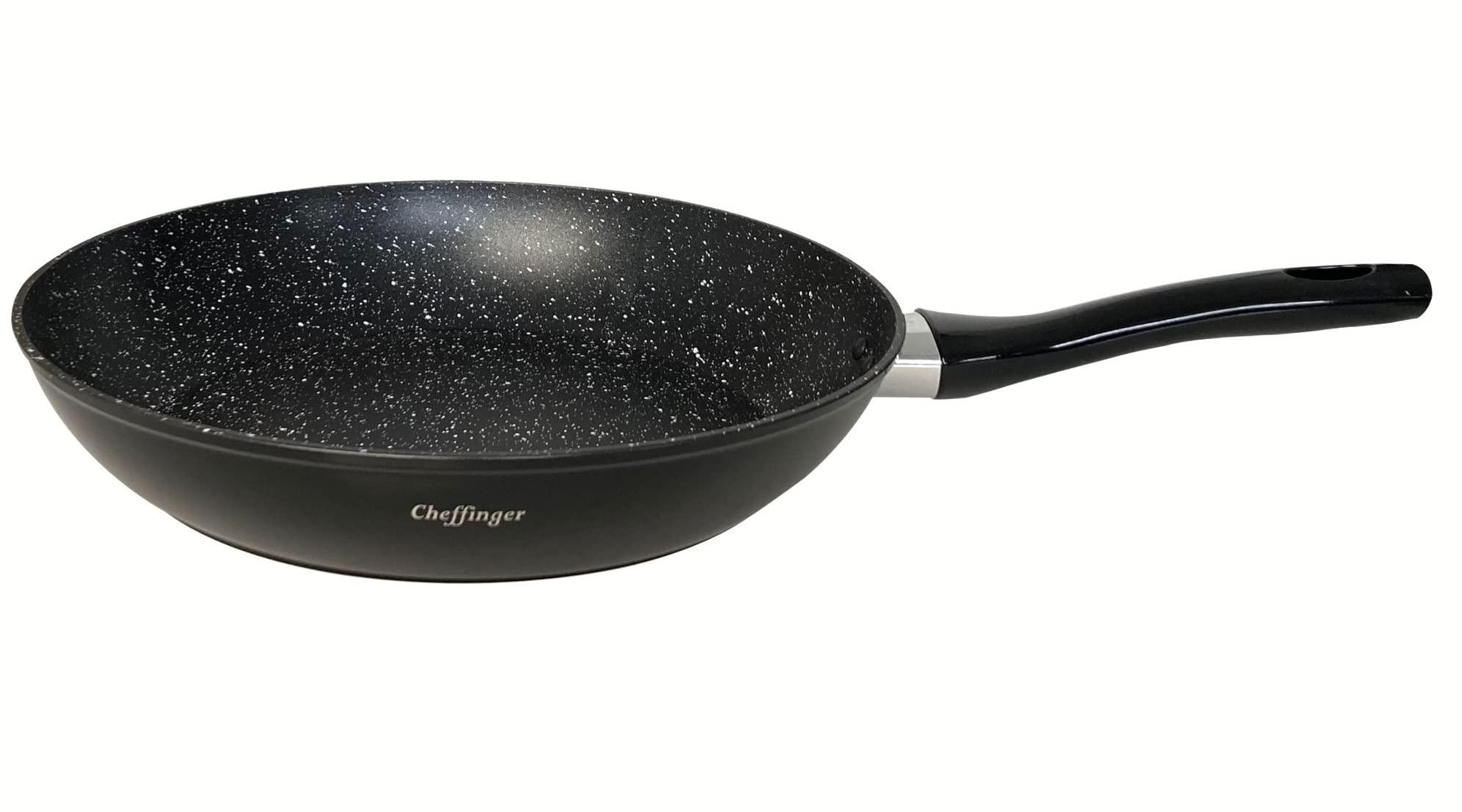 Набор посуды Cheffinger CF-FAD1010 14 предметов 3-х слойное мраморное покрытие Black