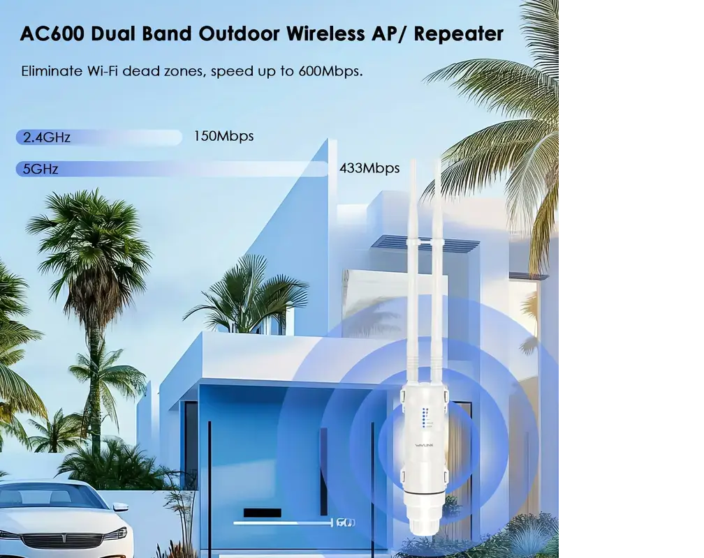 Маршрутизатор WAVLINK AC600 зовнішній 2,4/5G високопотужний IP 67 - фото 6