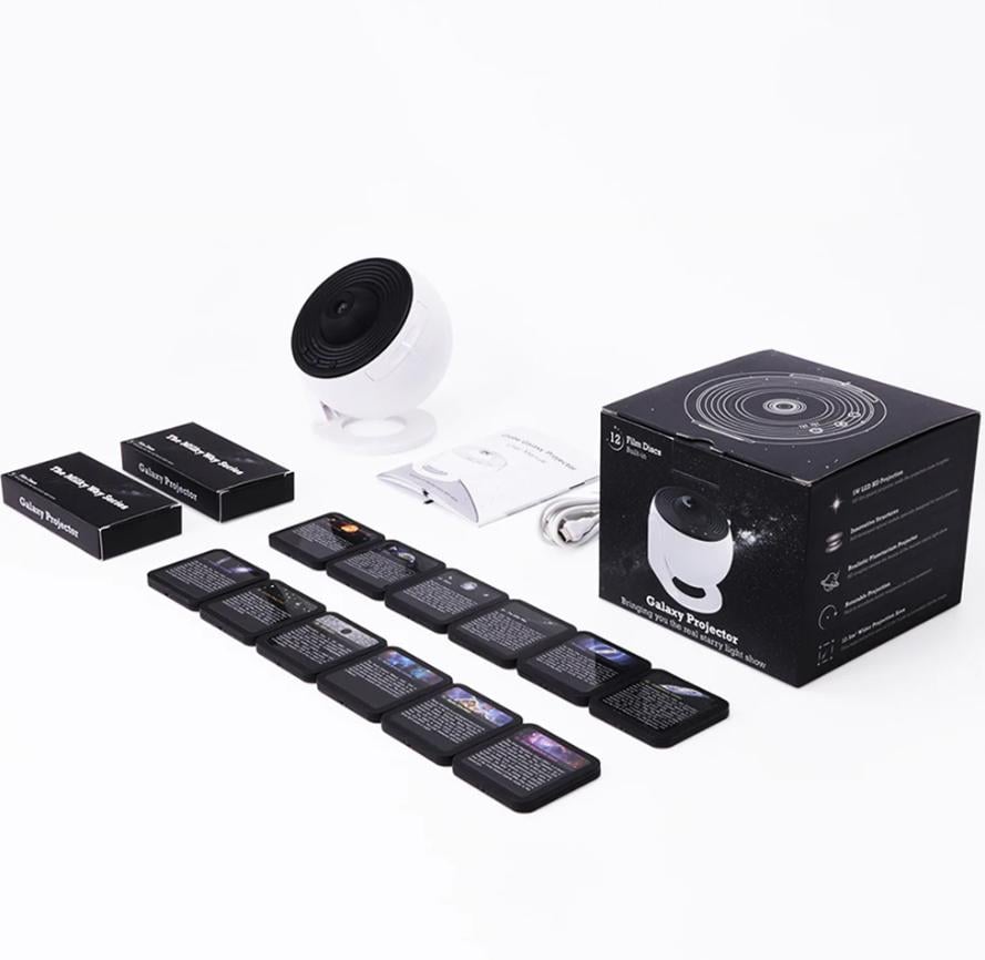 Проектор-нічник зоряного неба Galaxy Light Projector 180 360° з 13 космічними слайдами та таймером сну (27557358) - фото 3