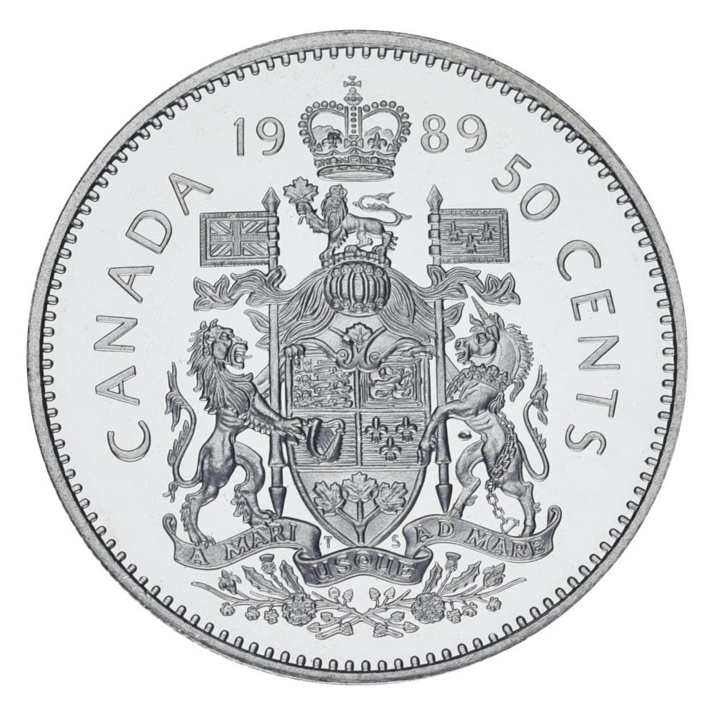 Коллекционная монета Канада 50 центов 1989 AU-UNC (М23433)