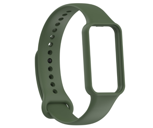 Ремешок Silicone с чехлом для смарт-часов Amazfit Band 7 Зеленый (34281)