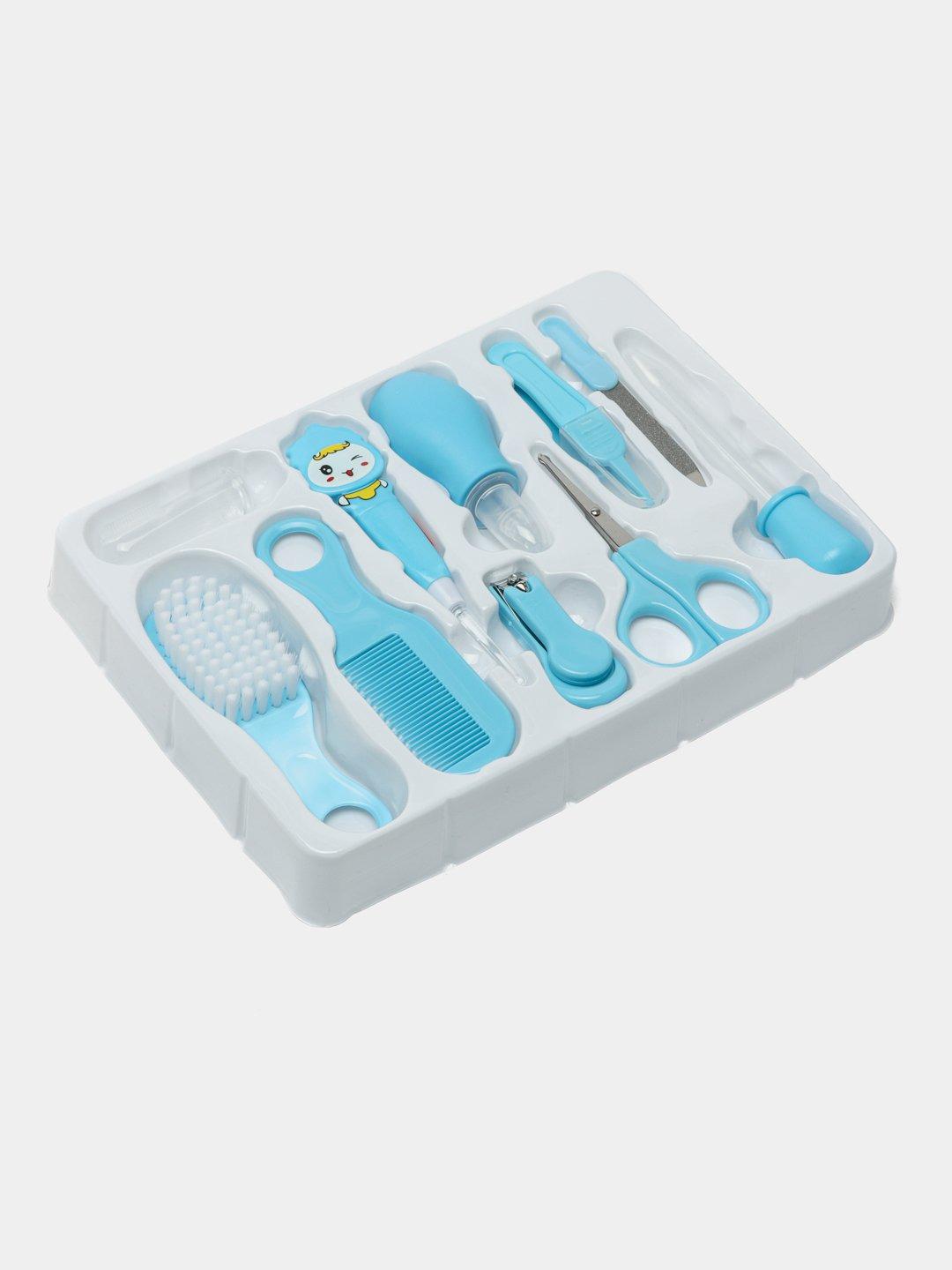 Маникюрный набор для новорожденных 10 предметов расческа/ножницы/кусачки/пилочка/пипетка Голубой (ST-017_blue) - фото 3 Маникюрный набор для новорожденных 10 предметов расческа/ножницы/кусачки/пилочка/пипетка Голубой (ST-017_blue) - фото 3