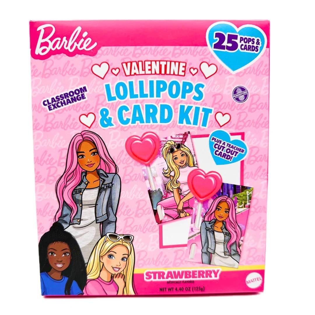 Леденцы на палочке Barbie Valentine Lollipop and Card Kit 25 шт. 125 г (2900836371)