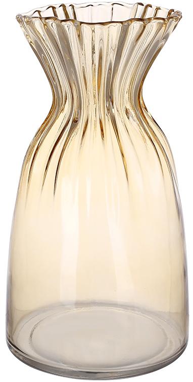 Ваза стеклянная Грейс 26 см Янтарный
