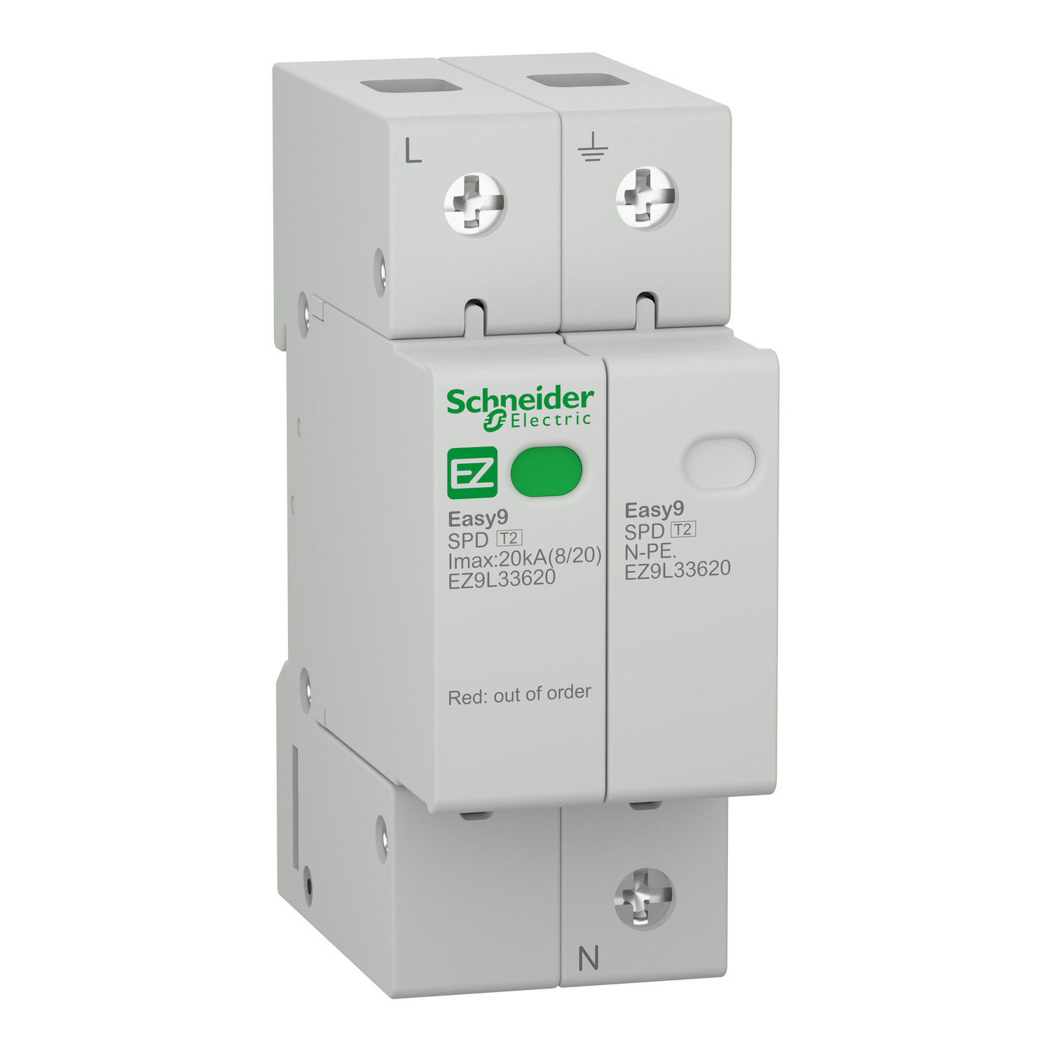Устройство защиты от импульсных перенапряжений Schneider Electric Easy9 1Р+N 20 кА/10 кА/1,3 кВ (EZ9L33620) Устройство защиты от импульсных перенапряжений Schneider Electric Easy9 1Р+N 20 кА/10 кА/1,3 кВ (EZ9L33620)