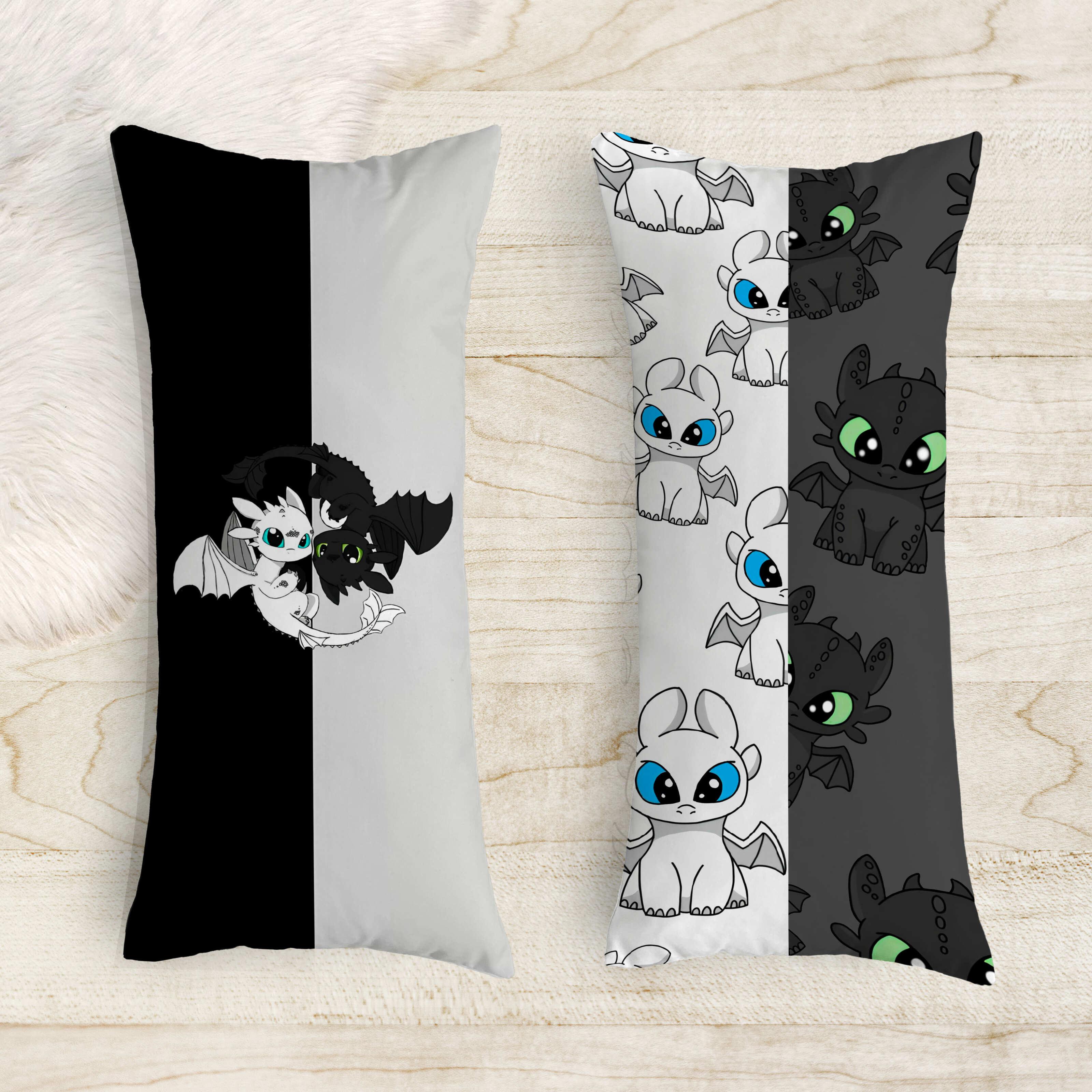 Подушка-обіймашка дакімакура дитяча Беззубик та денна Фурія 40х100 см