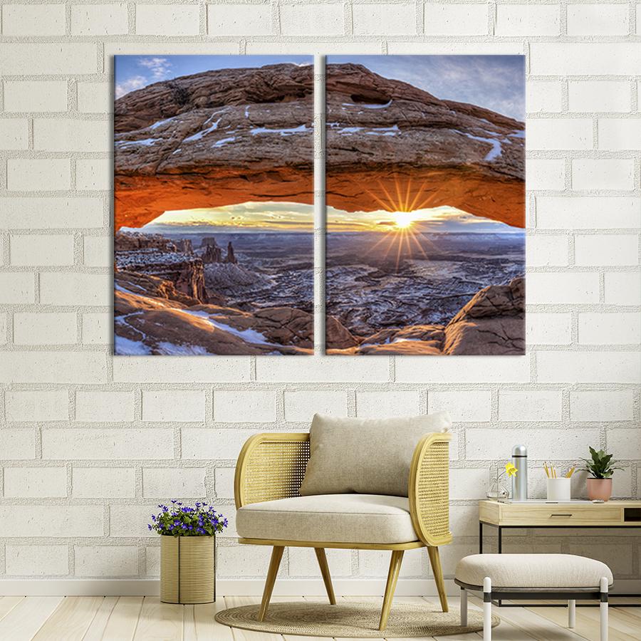 Модульная картина на холсте Диптих Рассвет в арке Меса 165x122 см (627-2)
