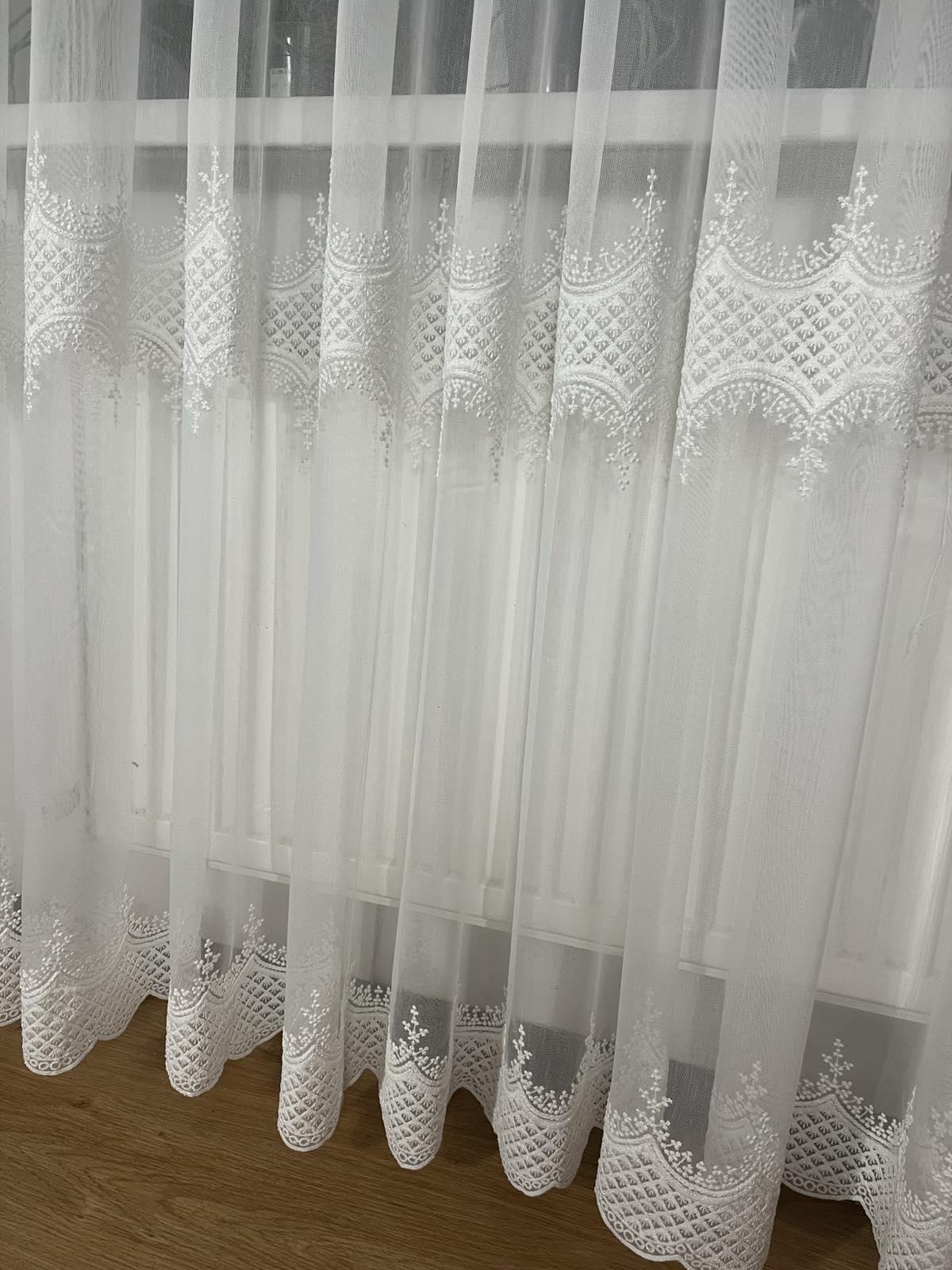 Тюль бамбук с вышивкой по низу 3х2,5 м 1 шт. Молочный (2969) - фото 6