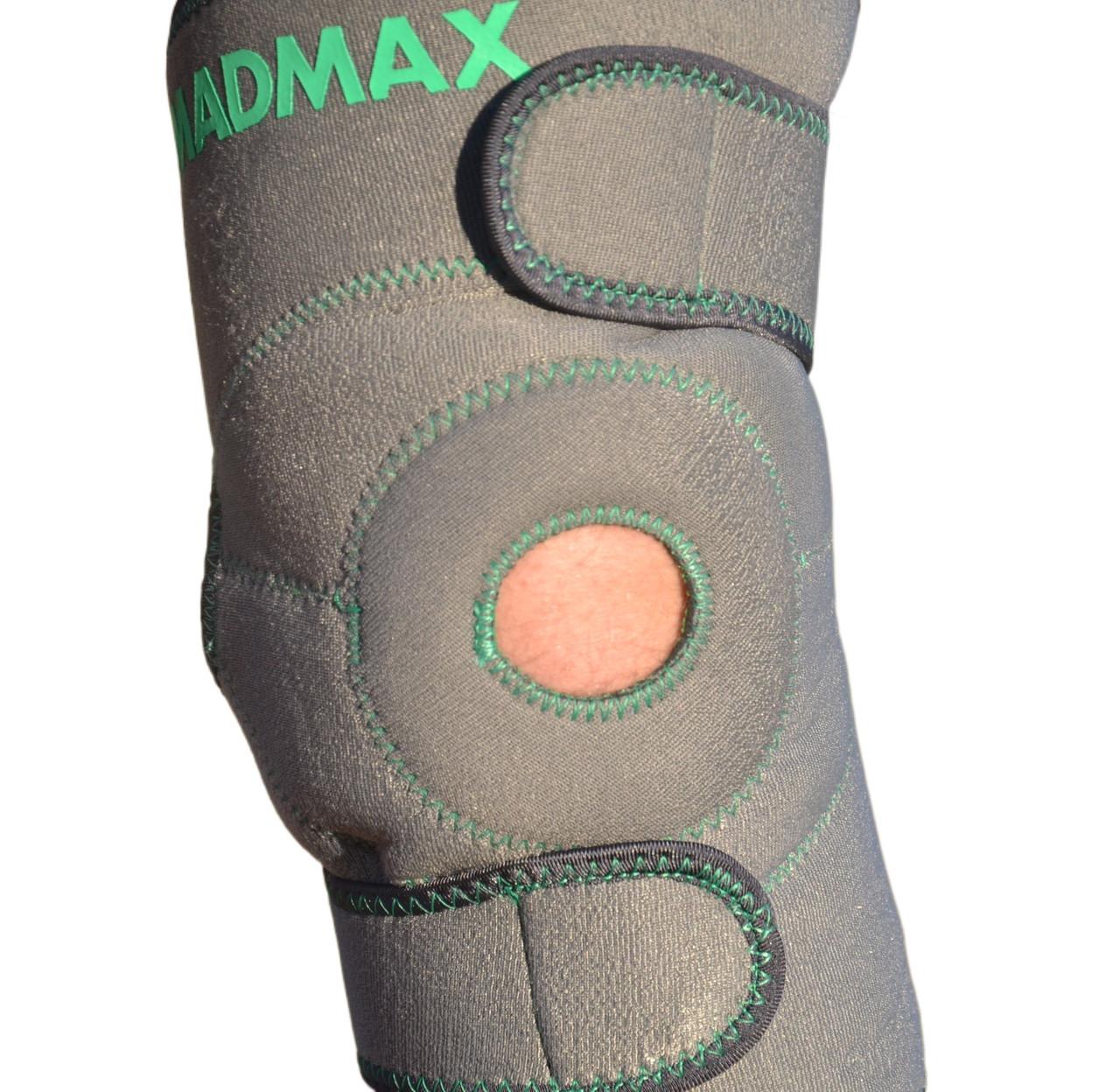 Наколінник MadMax MFA-295 Zahoprene Universal Knee Support Dark grey/Green (A-012675) - фото 3