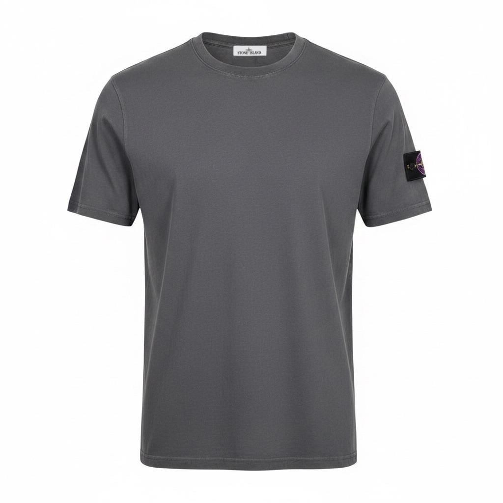 Футболка мужская в стиле в стиле Stone Island Raso Gommato Cotton T-Shirt XL Серый (SI12010.3XL)