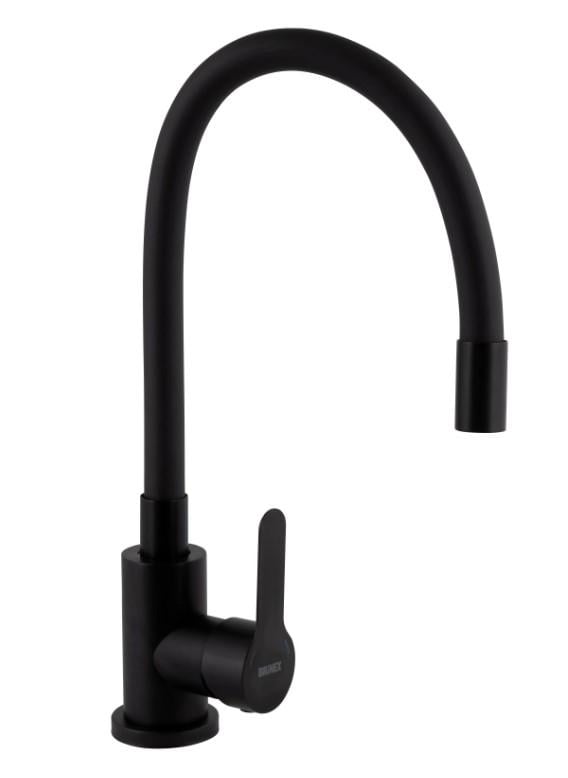 Смеситель для кухни с гибким изливом Brinex Pure 015F3 BRIPUR015F3BLM Black Matt (60407)