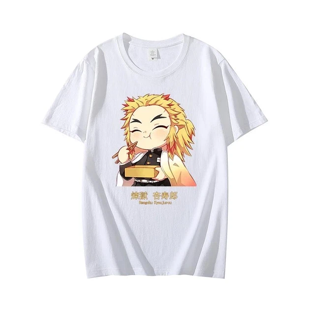 Футболка мужская Клинок, рассекающий демонов/Ренгоку OS Белый (AnimeT1007)