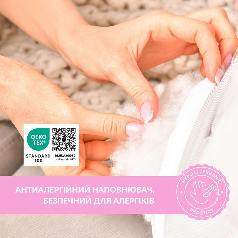 Подушка для кормления Диванчик Полоска антиаллергенное волокно с молнией 60х70х16 см Пудровый (25966) - фото 5