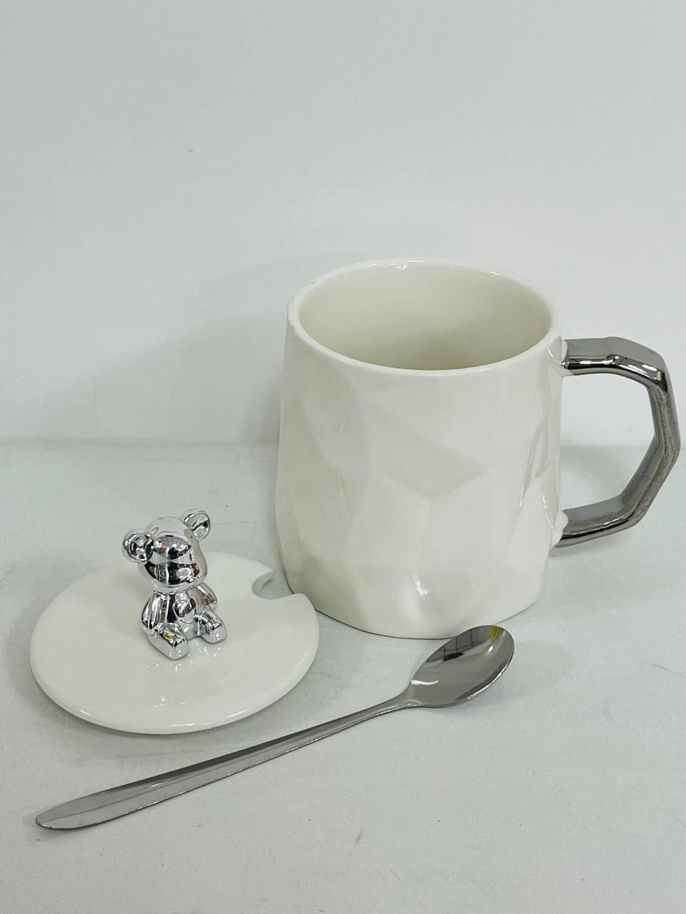 Чашка з ведмедиком 400 мл Білий/Сріблястий - фото 3