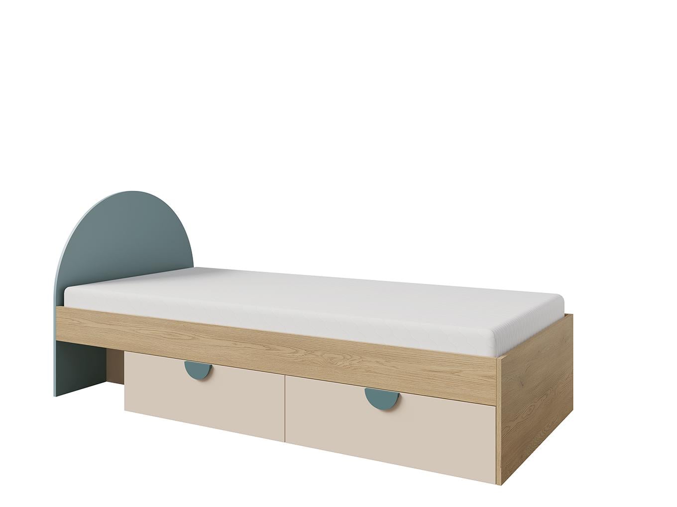 Кровать Jurek LEXI REG 13 L Дуб кремона/Макадамия/Морской (59651)