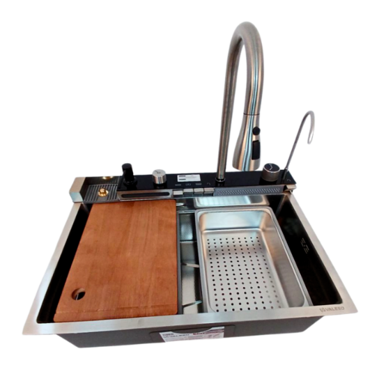 Мойка для кухни со смесителем Valeso Handmade Водопад 68х45 см M сатин (29320101)