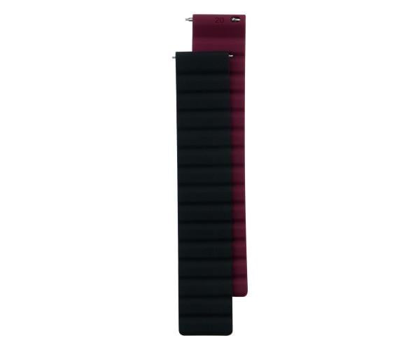 Ремінець Silicone Link Magnetic для годинника Samsung galaxy watch 20 мм Black/Bordo