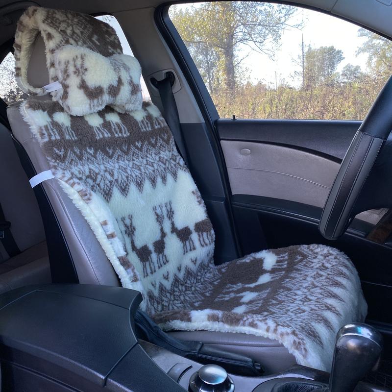 Накидка на сиденье автомобиля из овчины Sheepskin эко-шерсть 1 шт. 50 см Олени (278) - фото 4 Накидка на сиденье автомобиля из овчины Sheepskin эко-шерсть 1 шт. 50 см Олени (278) - фото 4
