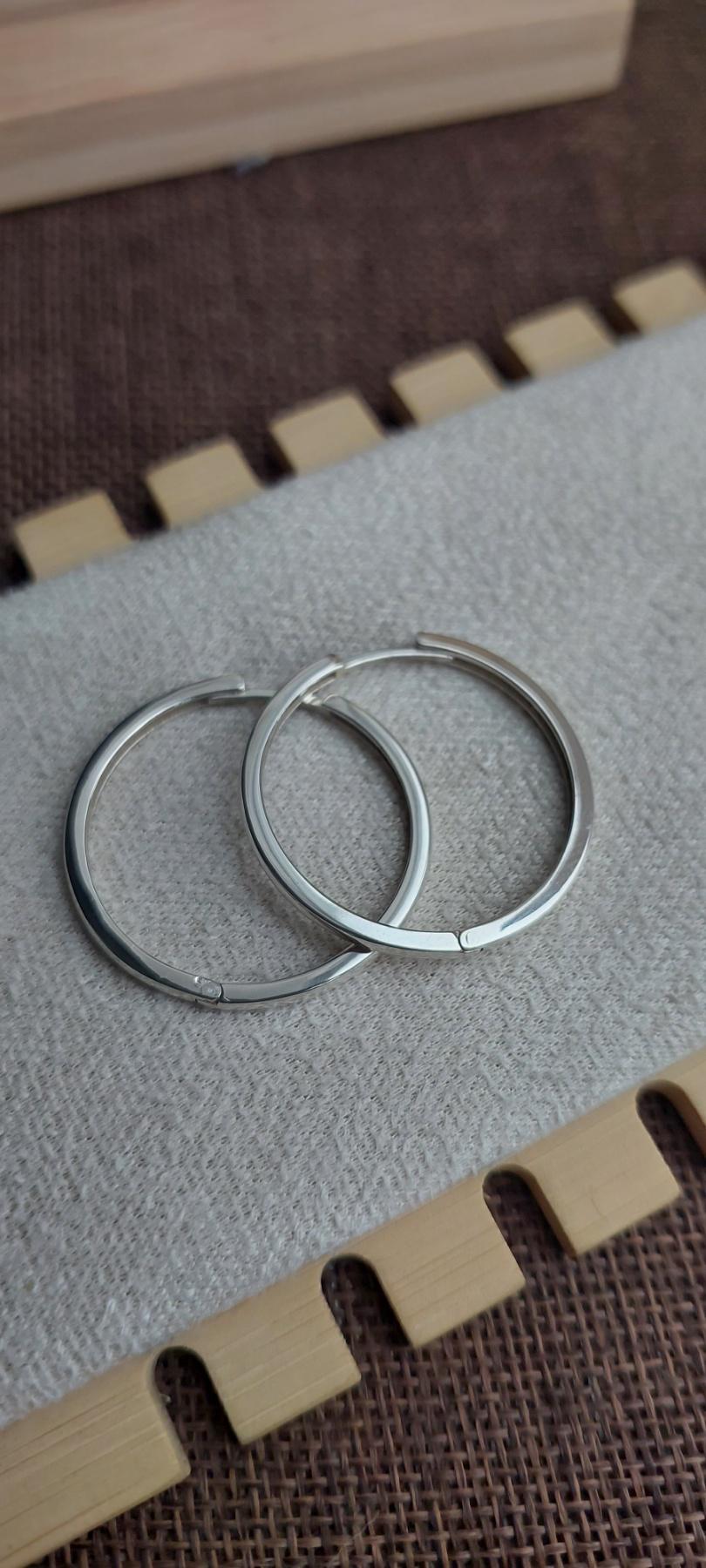 Сережки-кільця хупи зі срібла 925 проби Твій образ срібло 925 (381) - фото 2