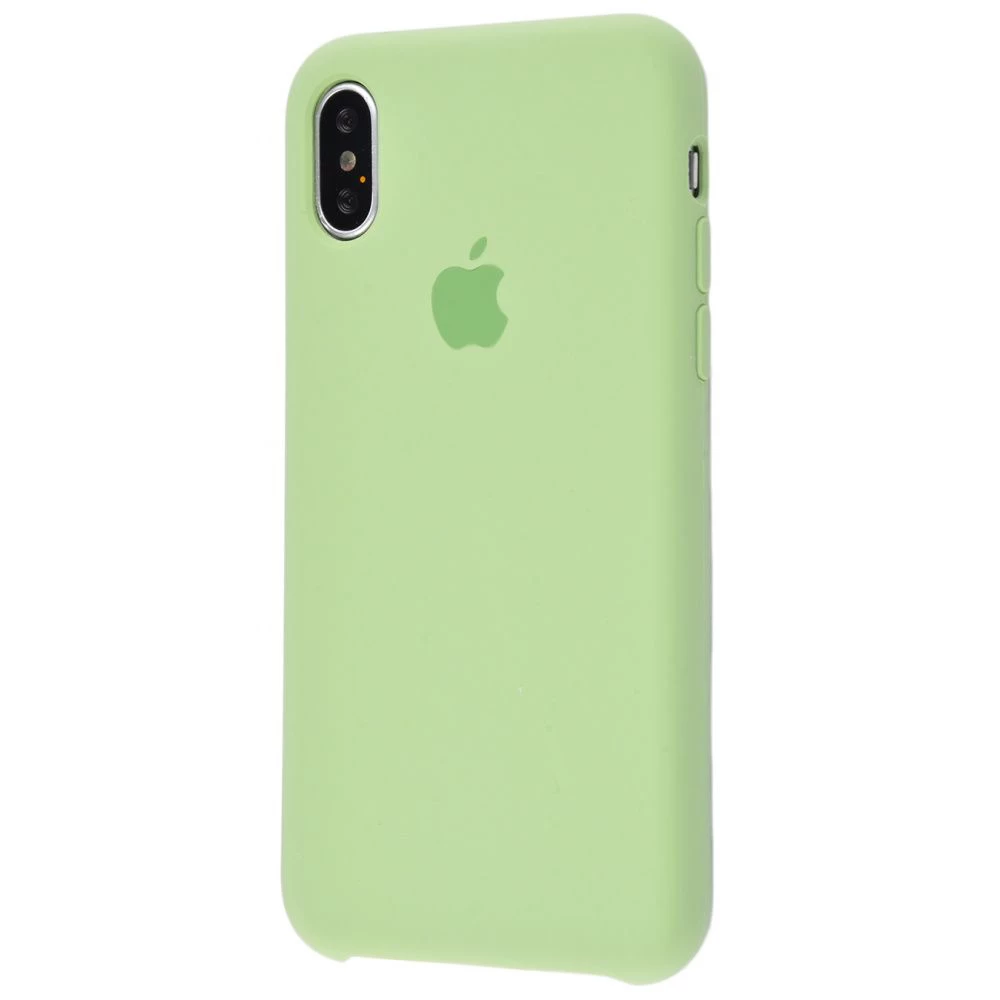 Силиконовый Чехол Накладка Silicone Case для iPhone X/XS Green - фото 1