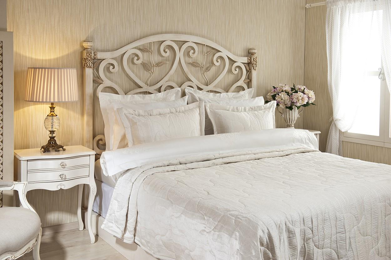 Набір покривало з наволочками Gul Guler Gofre Cream Двоспальний євро 260x260 см