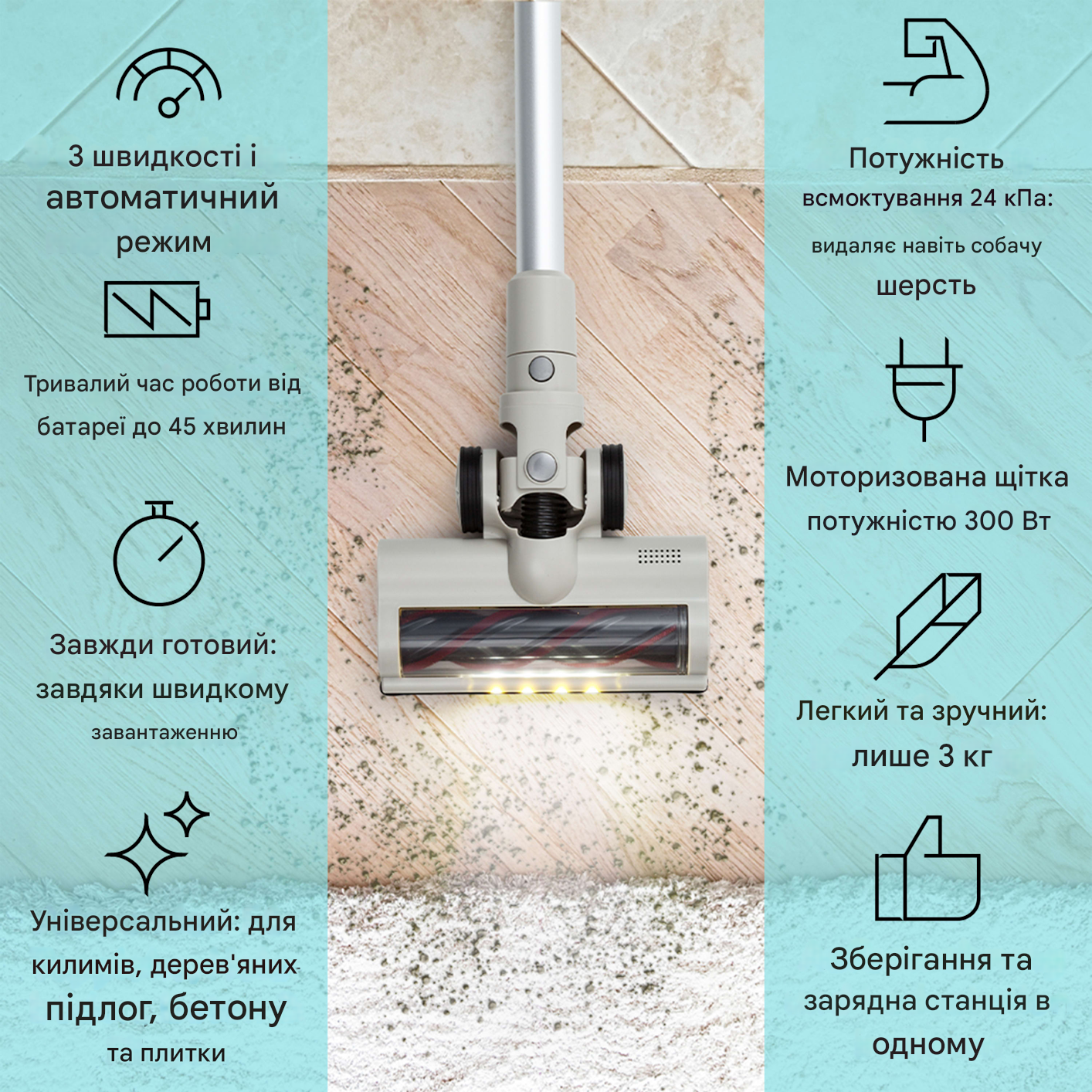 Пилосос акумуляторний KLARSTEIN LARMA фільтр EPA E12 (10040033) - фото 5 Пилосос акумуляторний KLARSTEIN LARMA фільтр EPA E12 (10040033) - фото 5