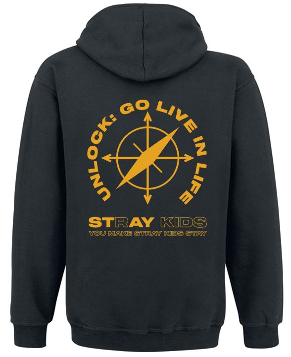 Толстовка з блискавкою "Stray Kids-Go Live In Life" S Чорний (58548) - фото 2 Толстовка з блискавкою "Stray Kids-Go Live In Life" S Чорний (58548) - фото 2