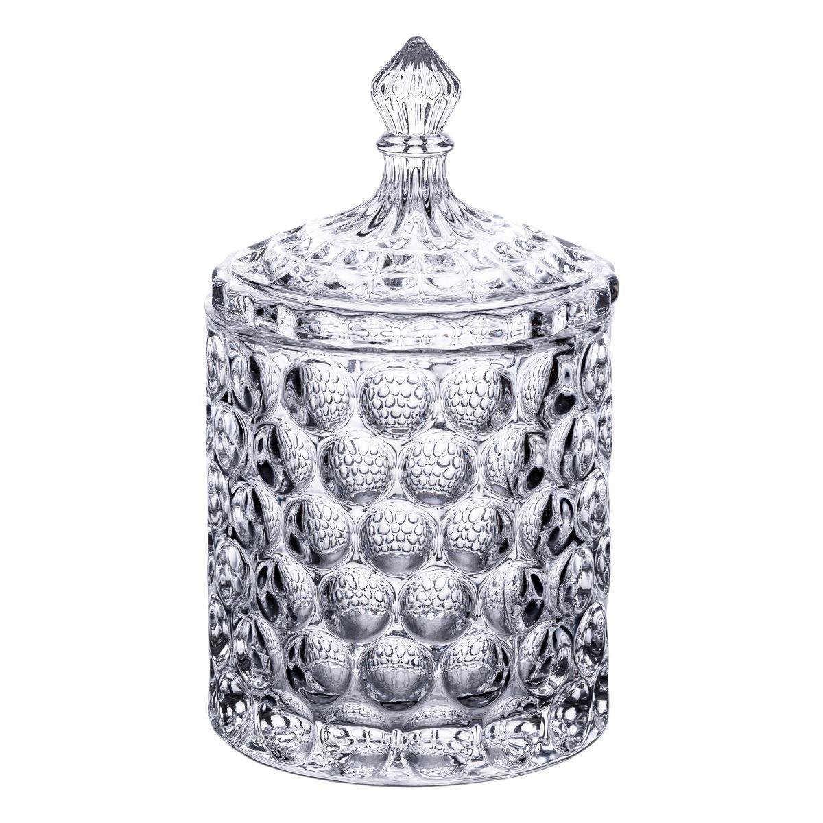 Конфетница с крышкой круглая стеклянная d 7,5 см