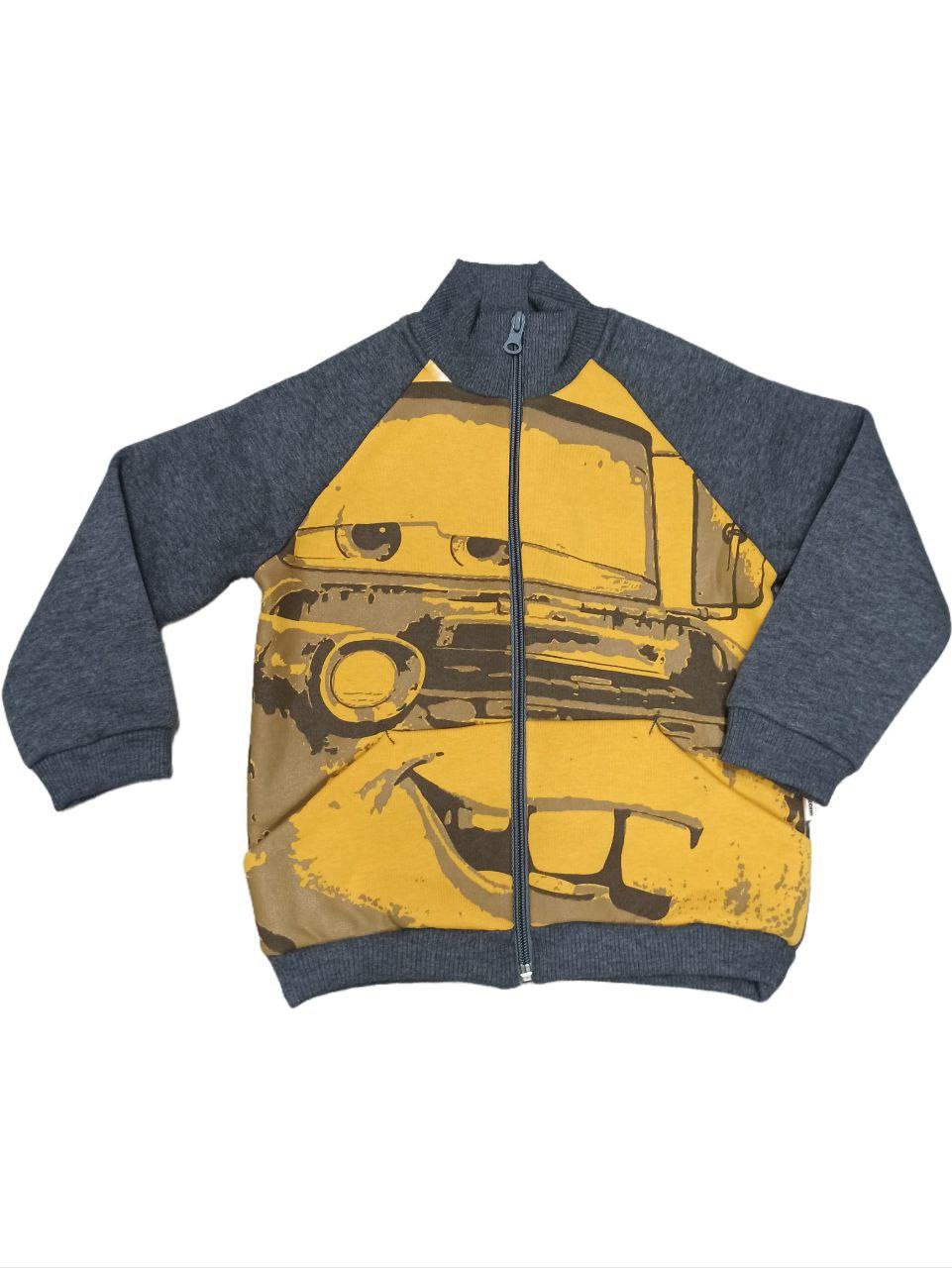 Кофта з начосом на хлопчика Robinzone Тім 98 см Сірий/Жовтий (КФ 238)