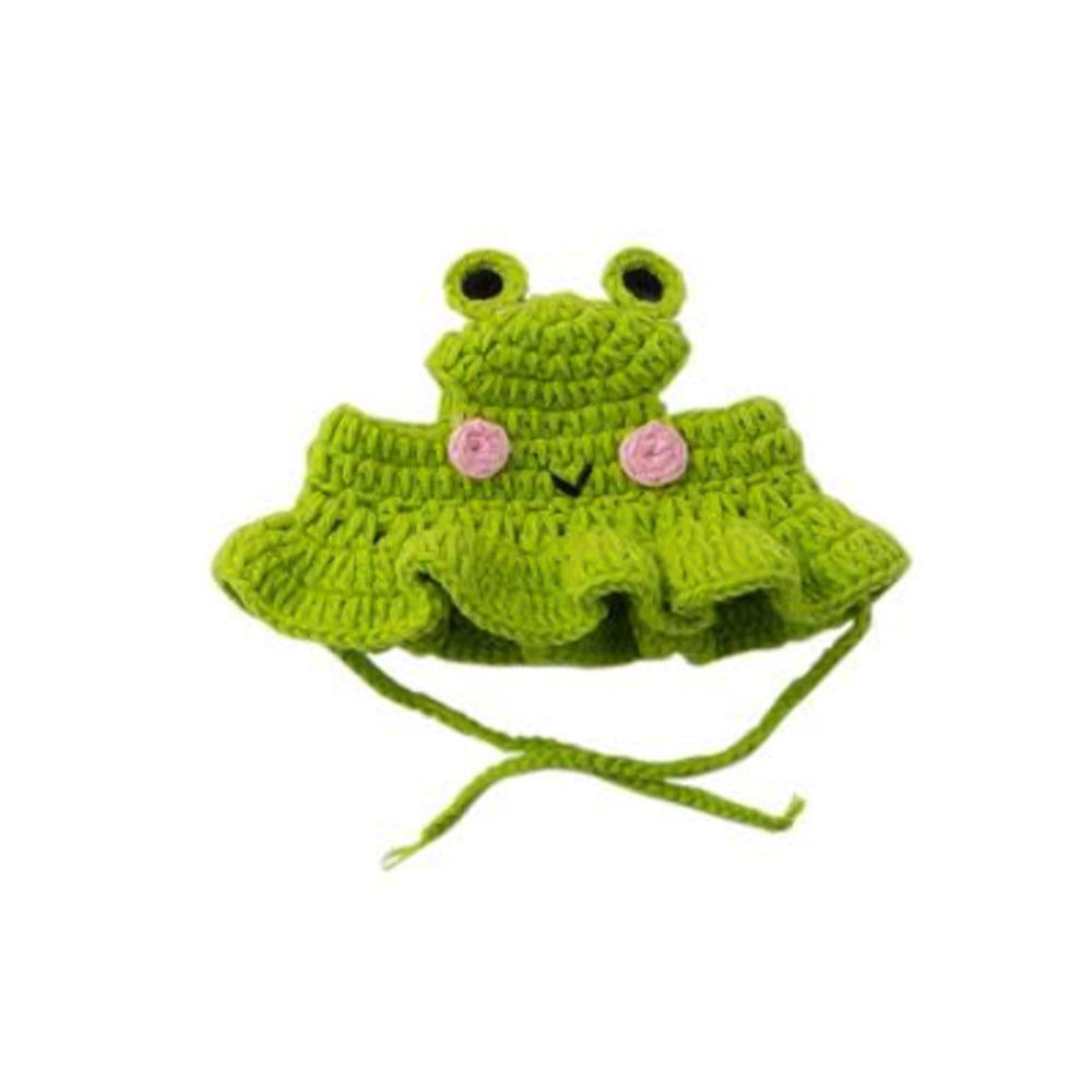 Шапка вязаная для кошек Лягушка Зеленый (TA0162_1)