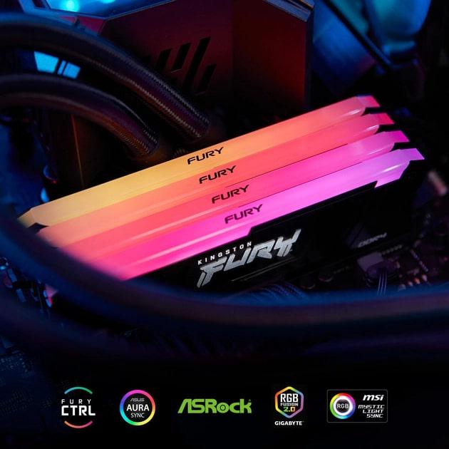 Оперативна пам'ять Kingston DDR4 3200 FURY Beast 8 GB RGB (KF432C16BB2A/8) - фото 2