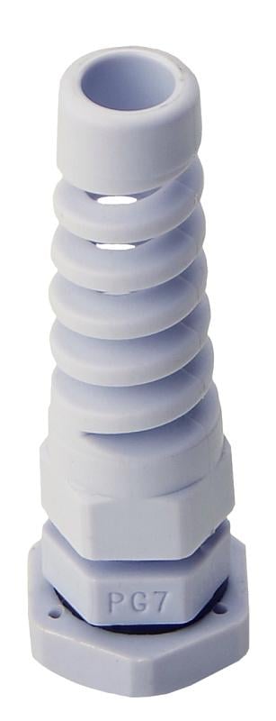 Ввод кабельный гибкий АСКО PGS7 IP68 полиамид для отверстий 12,1 мм кабель max Ø6 мм для шкафов Белый (A0150050046)