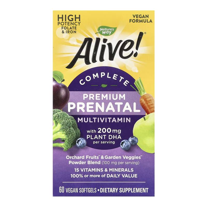 Витаминно-минеральный комплекс для беременных Nature's Way Alive! Premium Prenatal 60 вега-капс. (22782-01)