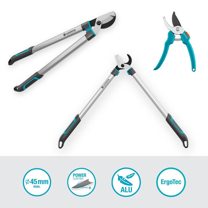 Сучкоріз для зелених гілок Gardena EasyCut L Bypass 68 см до 45 мм та секатор EasyCut до 20 мм (12032-90) - фото 7