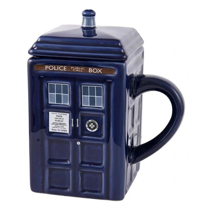 Квадратна чашка з кришкою Tardis Mug 450 мл Синій (1009108-DarkBlue) - фото 2