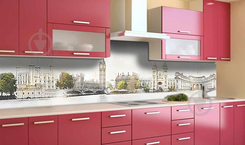 Наклейка виниловая кухонный фартук Zatarga "Ретро Лондон" 600х3000 мм