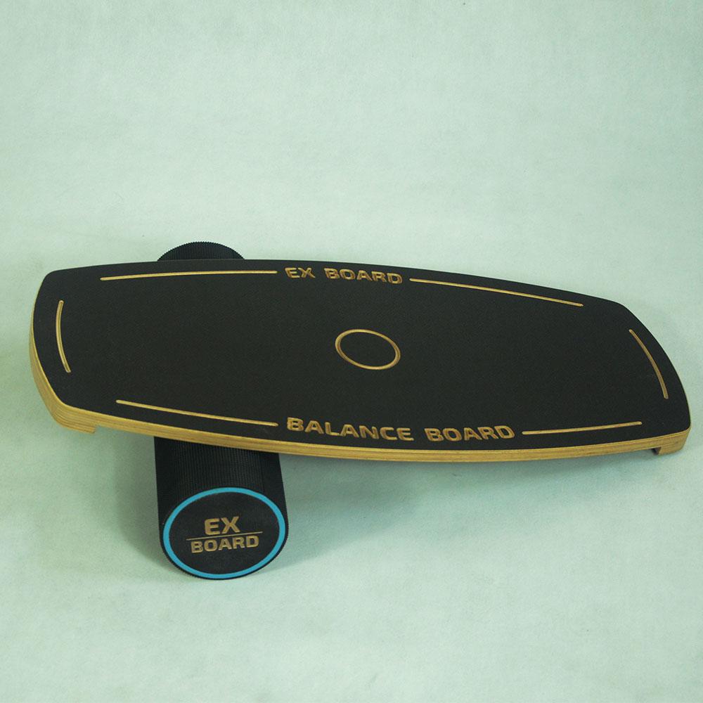 Балансборд Ex-board Black Circle черный валик 13 см в резине (EX81) - фото 2