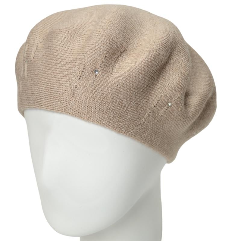 Берет женский Lirus Бусинка осенний тонкой двойной вязки Бежевый - фото 1 Берет женский Lirus Бусинка осенний тонкой двойной вязки Бежевый - фото 1