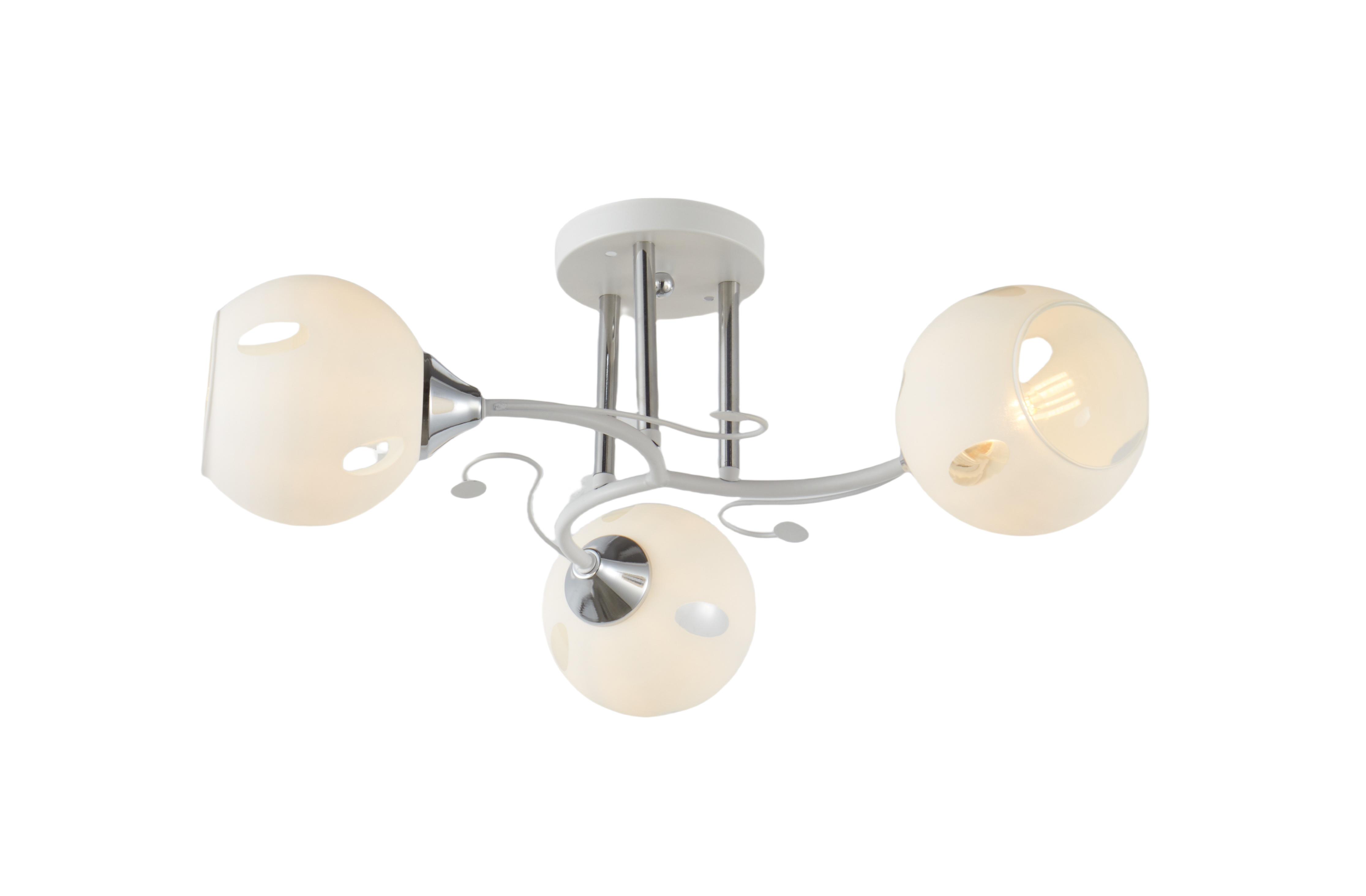 Люстра белая в кухню декоративная Interees IS 6400-3 WH+CR