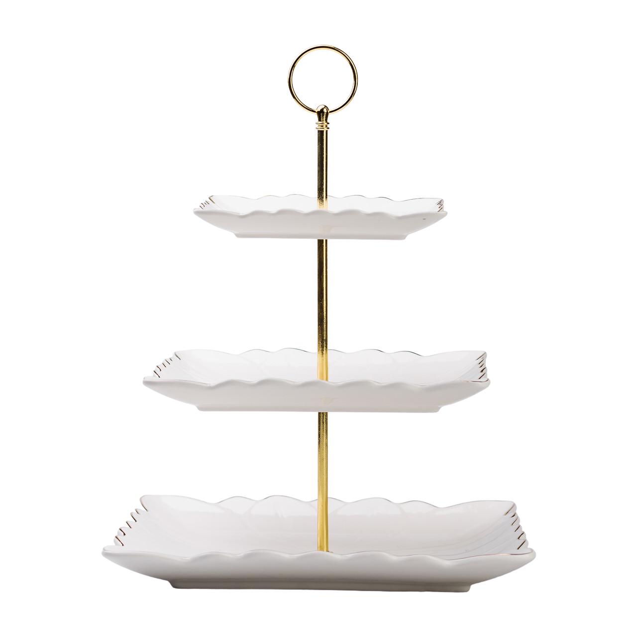 Етажерка Classic керамічна для фруктів та десертів квадратна (HP-7-730) - фото 2 Етажерка Classic керамічна для фруктів та десертів квадратна (HP-7-730) - фото 2