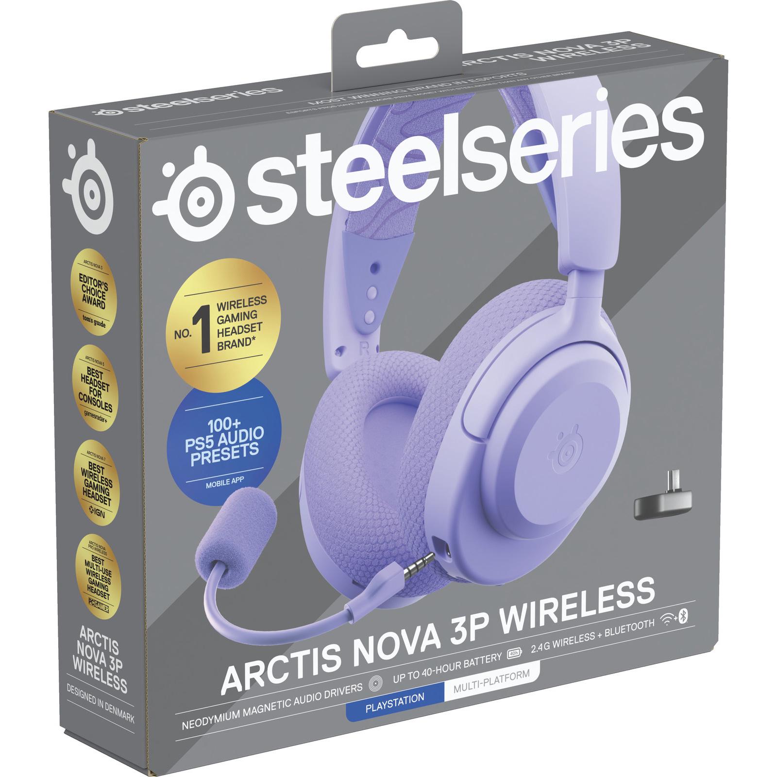 Беспроводные наушники SteelSeries Arctis Nova 3P Wireless MultiPlatform Lavender (61692) - фото 7 Беспроводные наушники SteelSeries Arctis Nova 3P Wireless MultiPlatform Lavender (61692) - фото 7