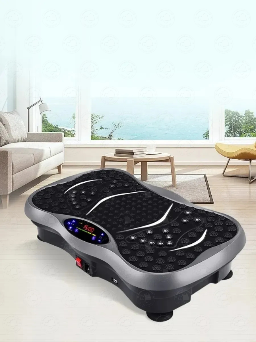 Тренажер с виброплатформой и эспандерами для похудения 99 режимов до 150 кг черный (4635742964) - фото 14