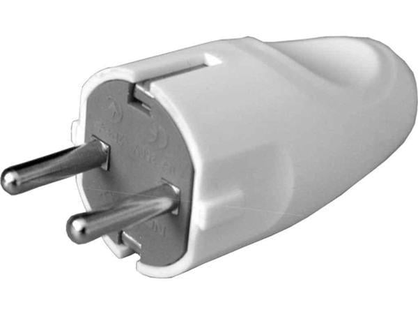 Вилка штепсельна пряма Neomax NX1000 з заземленням Білий (27848517)