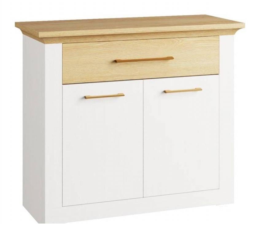 Комод Світ Меблів Валерио 2Д 1Ш 1035х450х905 мм ДСП Белый/Дуб каменный