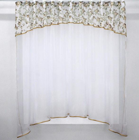 Занавеска с аркой шифон/батист 290х170 см Белый (036к) Занавеска с аркой шифон/батист 290х170 см Белый (036к)